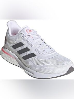 Adidas Supernova W running shoe
 White Pink Gray Athletic Shoes